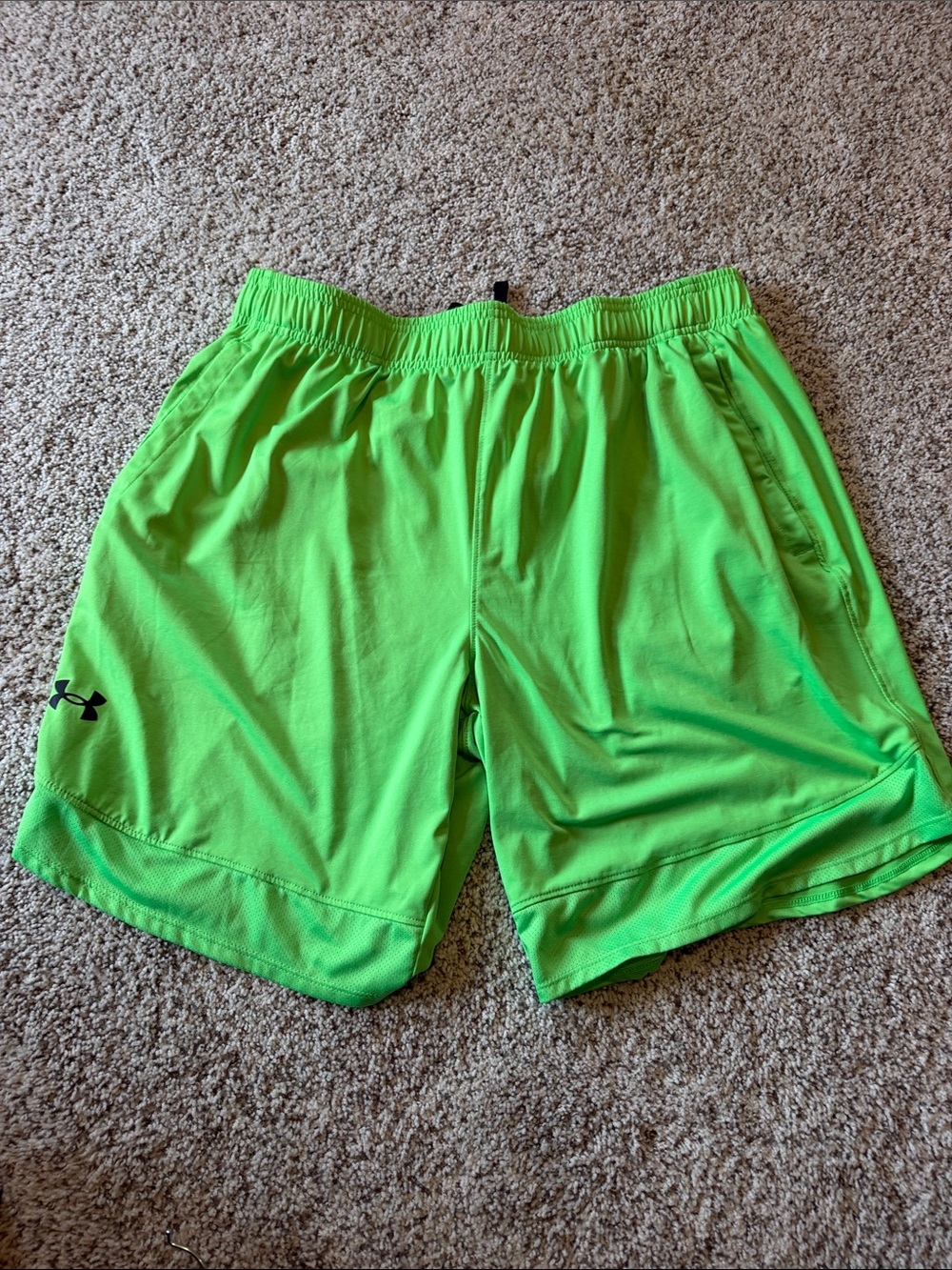 Under Armour Men’s XL Neon Green Athletic Shorts – 34” Waist